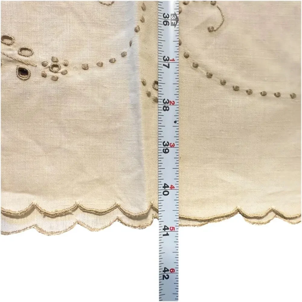 Vintage Madeira Linen Tablecloth & Napkin Set Cutwork Embroidery Portugal